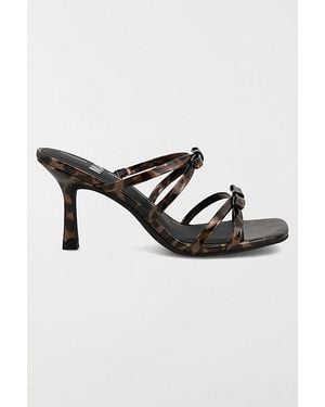 MIA Mia Sonja Leopard Bow Heeled Sandal - Black