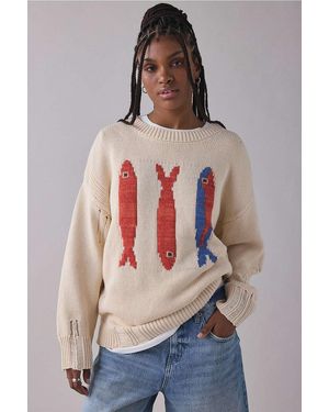 BDG Kurt Beach Pullover Jumper - White