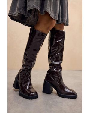 Raid Brown Leonie Knee High Boots - Black