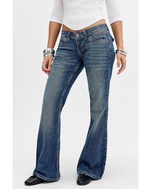 BDG Miko Low Rise Flap Pocket Skinny Bootcut Jeans 26w 32l At Urban Outfitters - Blue