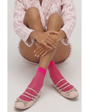 LECHERY Lechery Shiny Sheer Sock Set - Pink