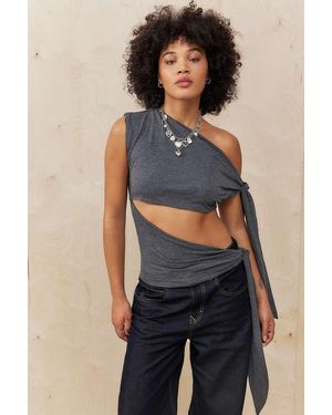 Jaded London Double Knotted Jersey Top - Blue
