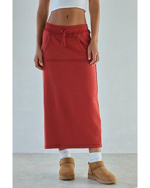 Out From Under Break It Up Maxi Sweat Skirt - Red