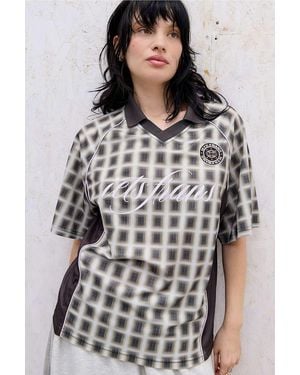iets frans... Check Football Shirt - Grey