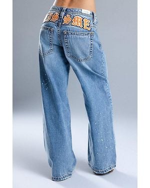 Miss Me Lyrix Baggy Wide Leg Jeans - Blue