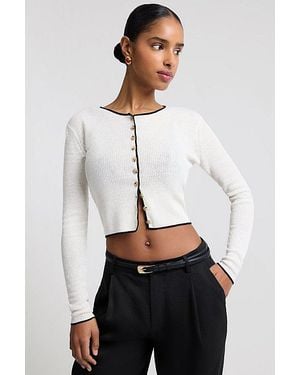 Onia Linen Rib Cardigan - White