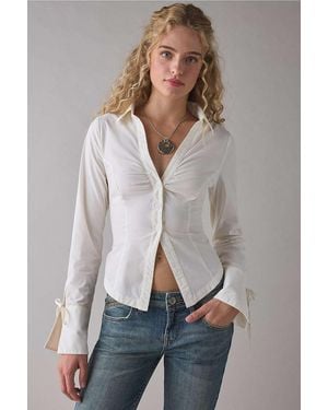 Kimchi Blue Poppy Slim Shirt - Grey