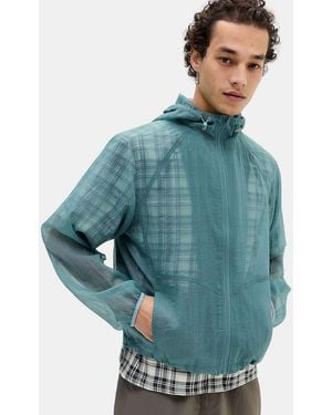 Ayker Hooded Windbreaker Jacket - Blue