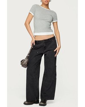 Edikted Julietta Contrast Layered T Shirt Top - Multicolor