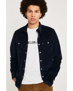 Levi's Barstow Navy Corduroy Western Shirt - Blue