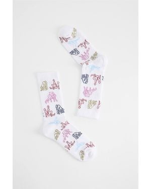 Urban Outfitters Uo White Multi Pod Socks