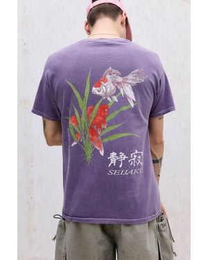 Urban Outfitters Uo Purple Seijaku Fish Graphic Tee