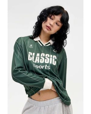 Urban Outfitters Uo Classic Sport Long Sleeve Football T-shirt - Green