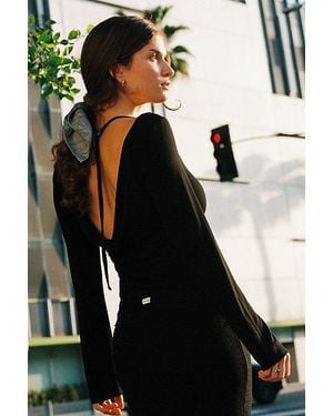 RAT BOI Cowl Back Long Sleeve Top - Black