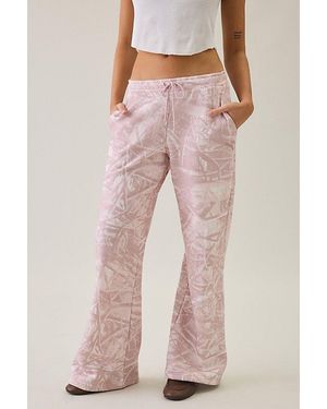 PUMA Essential Camo Print Relaxed Flare Sweatpants - Pink