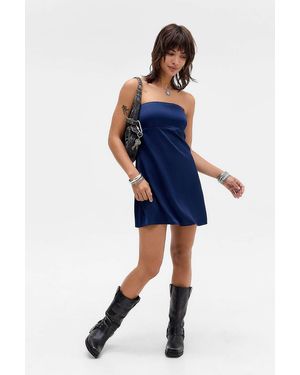 Urban Outfitters Uo Mira Strapless Mini Dress - Blue