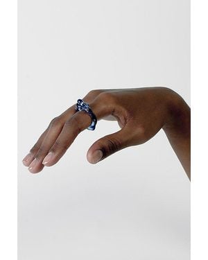 rain and rivers Handmade Single Pierced Glass Ring - Brown