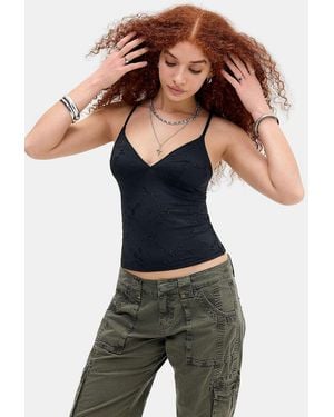 Out From Under Je T'aime Broderie Cami - Black