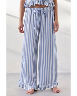Out From Under Eloise Satin Ruffle Pj Pants - Blue