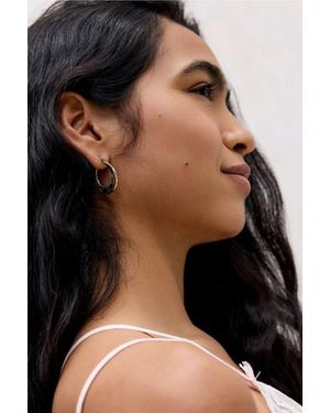 Silence + Noise Silence + Noise Etched Mini Hoop Earrings - Black