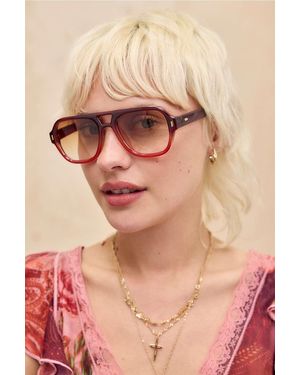 Urban Outfitters Uo River Aviator Sunglasses - Red