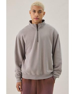Standard Cloth Anchor Washed Quarter Zip Sweatshirt - Grey