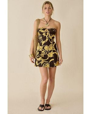 BDG Surfs Up Lace-Up Strapless Denim Mini Dress - Natural