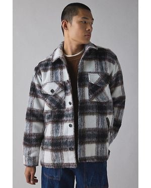 BDG Shaggy Shirt Jacket Top - Gray