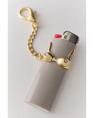 Edie Parker Bikini Bra Top Lighter Holder Keychain - Gray