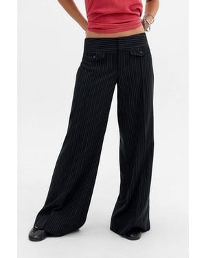 Urban Outfitters Uo Hannah Low Rise Trousers Xs Regular At - Blue