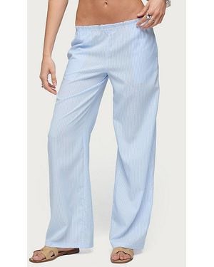 Edikted Cersei Striped Low Rise Pants - Blue