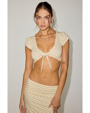 Out From Under Bec Short Sleeve Tie-Front Shrug Top - Multicolor