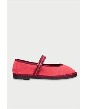 Flabelus Pierre Linen Mary Jane Shoe - Red