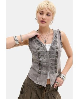 Kimchi Blue Megan Military Top - Grey