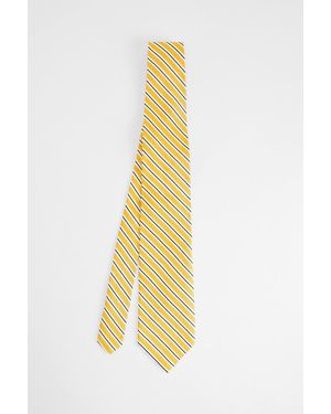 Urban Outfitters Uo Yellow Stripe Tie - White
