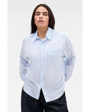 BDG Alex Breezy Button Shirt - White