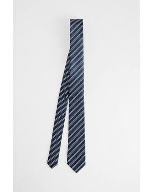 Urban Outfitters Uo Navy & Green Striped Tie - Blue