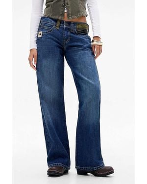 BDG Kayla Lowrider Utility Stamp Jeans - Blue