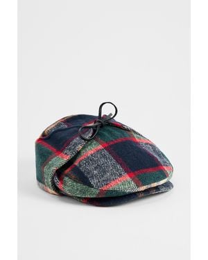 Brixton Barrel Earflap Flat Cap - Blue