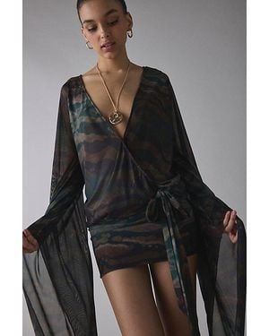 Shop Malibu Plunge Denim Mini Dress | Jaded London | Clothing