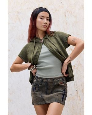 BDG Ultimate Flock Mini Skirt - Green