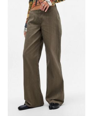 Urban Outfitters Uo Tally Low Rise Trousers - Brown