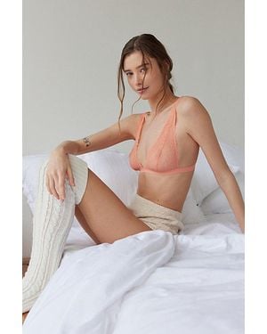 Out From Under Budapest Love High Sheer Lace Bralette - Gray