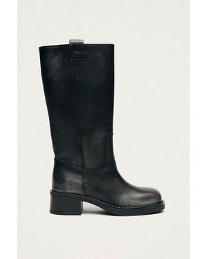 Alohas Sajan Leather Knee High Boot - Black