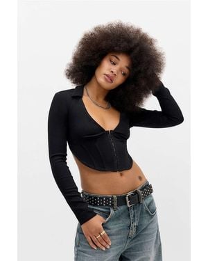Silence + Noise Silence + Noise Blake Backless Long Sleeve Top - Black