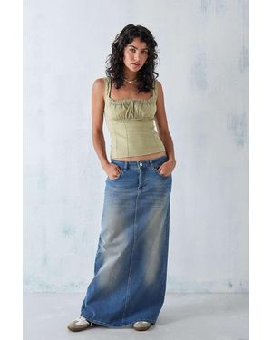Urban Outfitters Uo - camisole aus leinen im prärie-stil - Blau