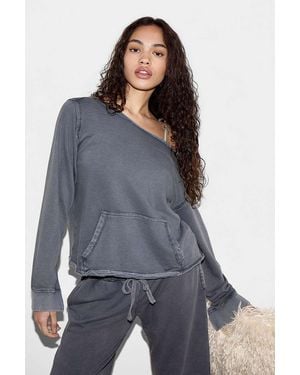 Out From Under Spring Breaker Off-shoulder Long Sleeve Sweatshirt - Grey