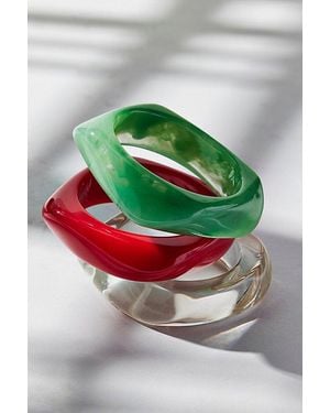 Urban Outfitters Iris Acrylic Chunky Bangle Bracelet - Grey