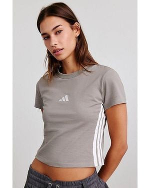 adidas Essential 3-Stripes Slim Baby Tee - Grey