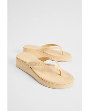 Havaianas Beige Platform Flip Flops - Natural